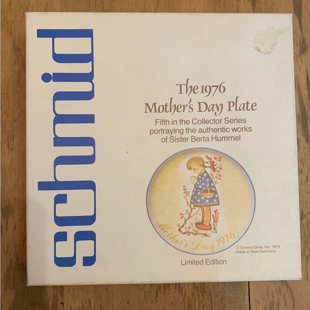 VINTAGE 1976 Mother's Day Plate Schmid Bros Limited Edition Devotion for Mother
